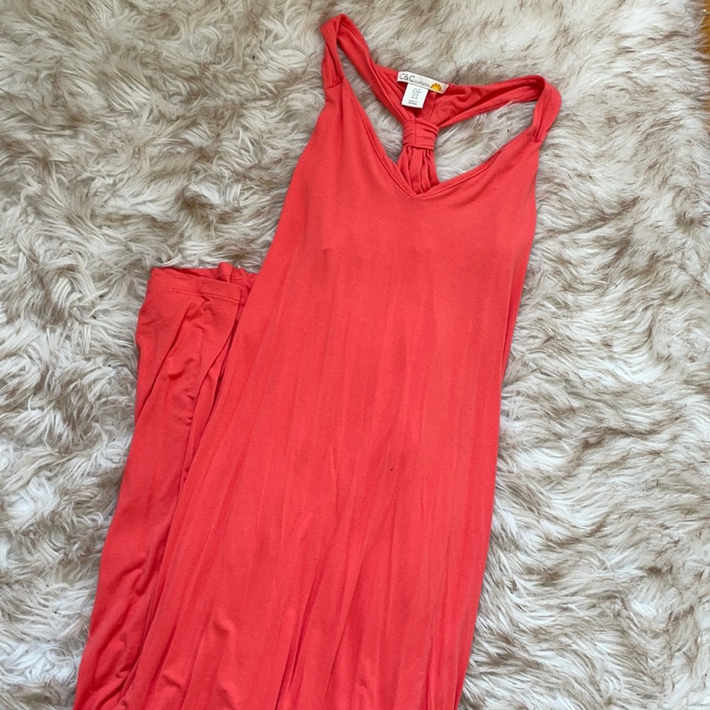 Coral maxi dress